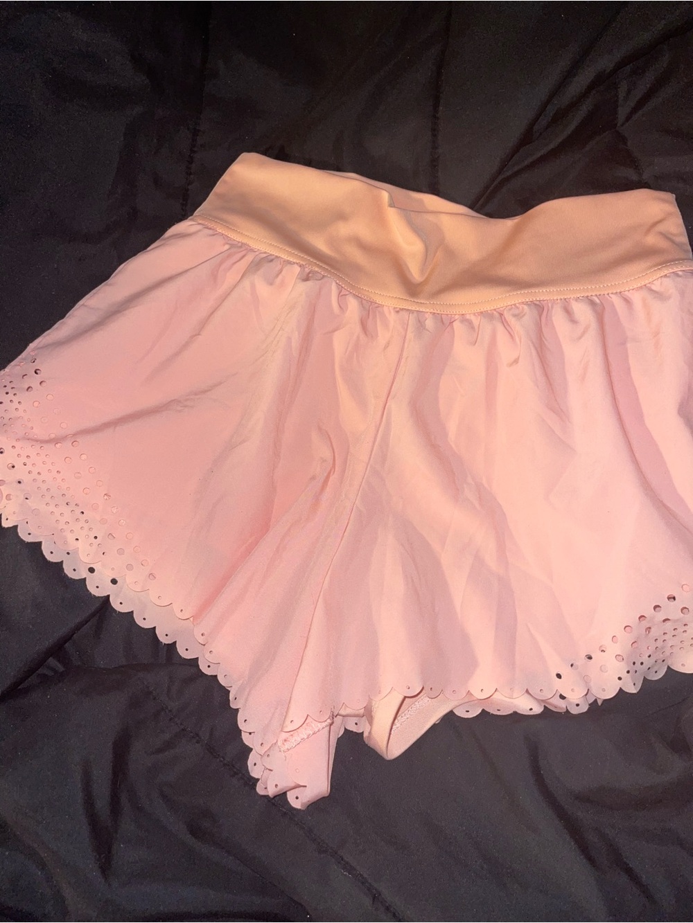 Simply Southern Light Pink Scalloped Layered Women’s Shorts